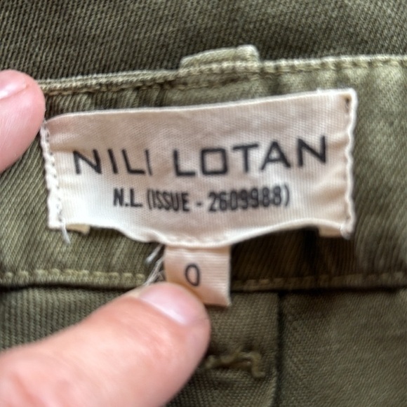 Nili Lotan Luna Drop Crotch Cropped Ankle Pants with Tape Trim, size 0 - Picture 8 of 10